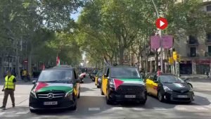 Βαρκελώνη: Εκατοντάδες ταξιτζήδες συμμετείχαν στη διαδήλωση κατά της γενοκτονίας στην Παλαιστίνη